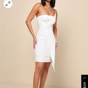 Queen of the City White Strapless Bodycon Dress